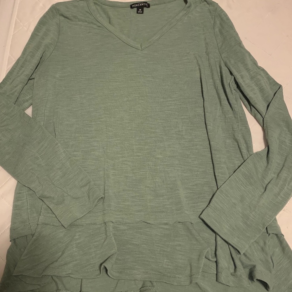 J crew factory light green top M